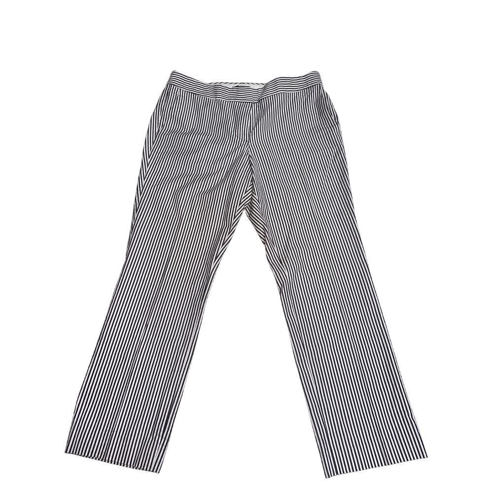 J.Crew Women’s stretch Chino’s cropped Blue white striped size 6 casual coastal